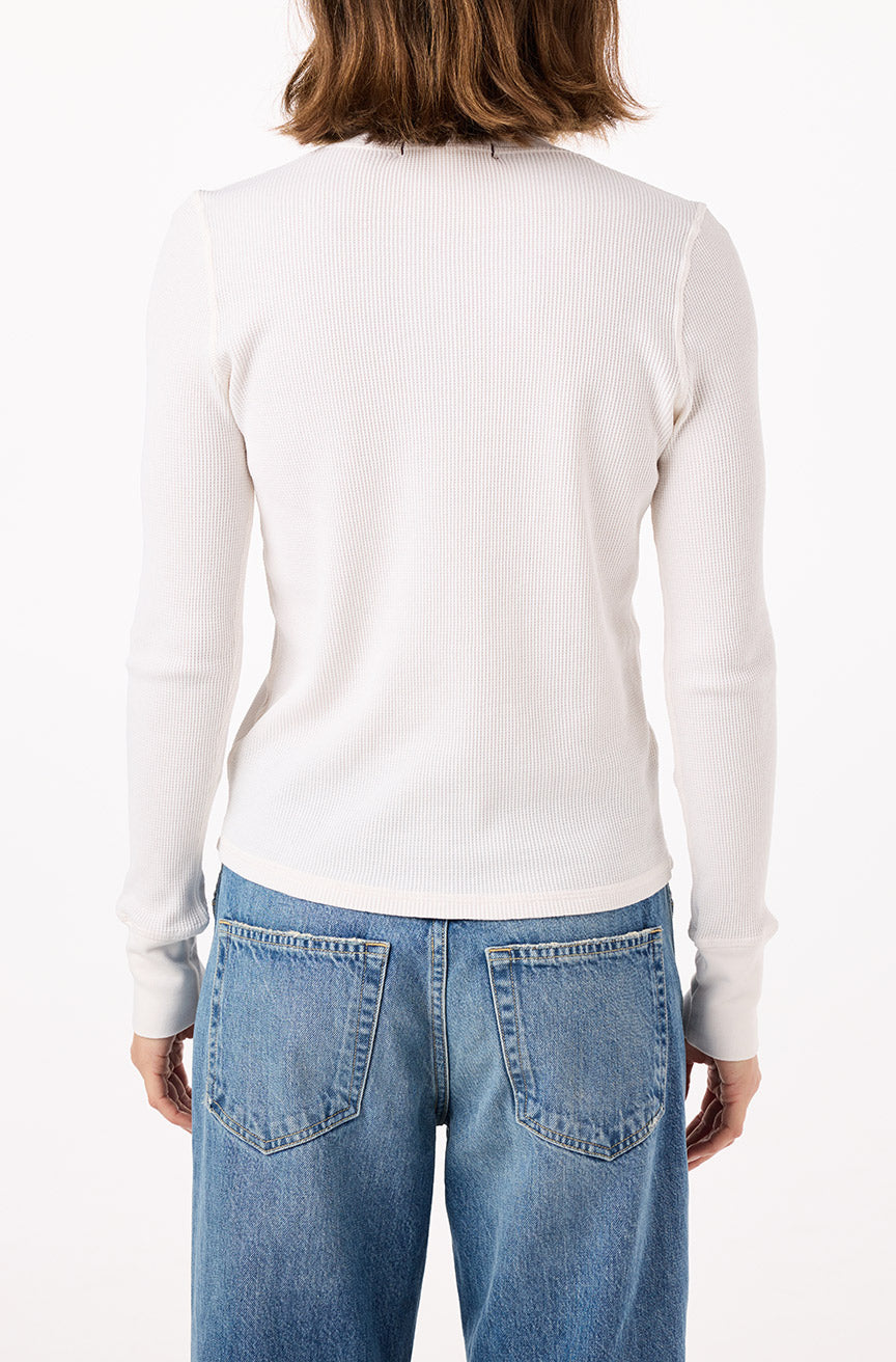 AMO Denim | Thermal Henley Tee in Natural – A M O