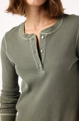 Thermal Henley Tee <br> Tea Leaf