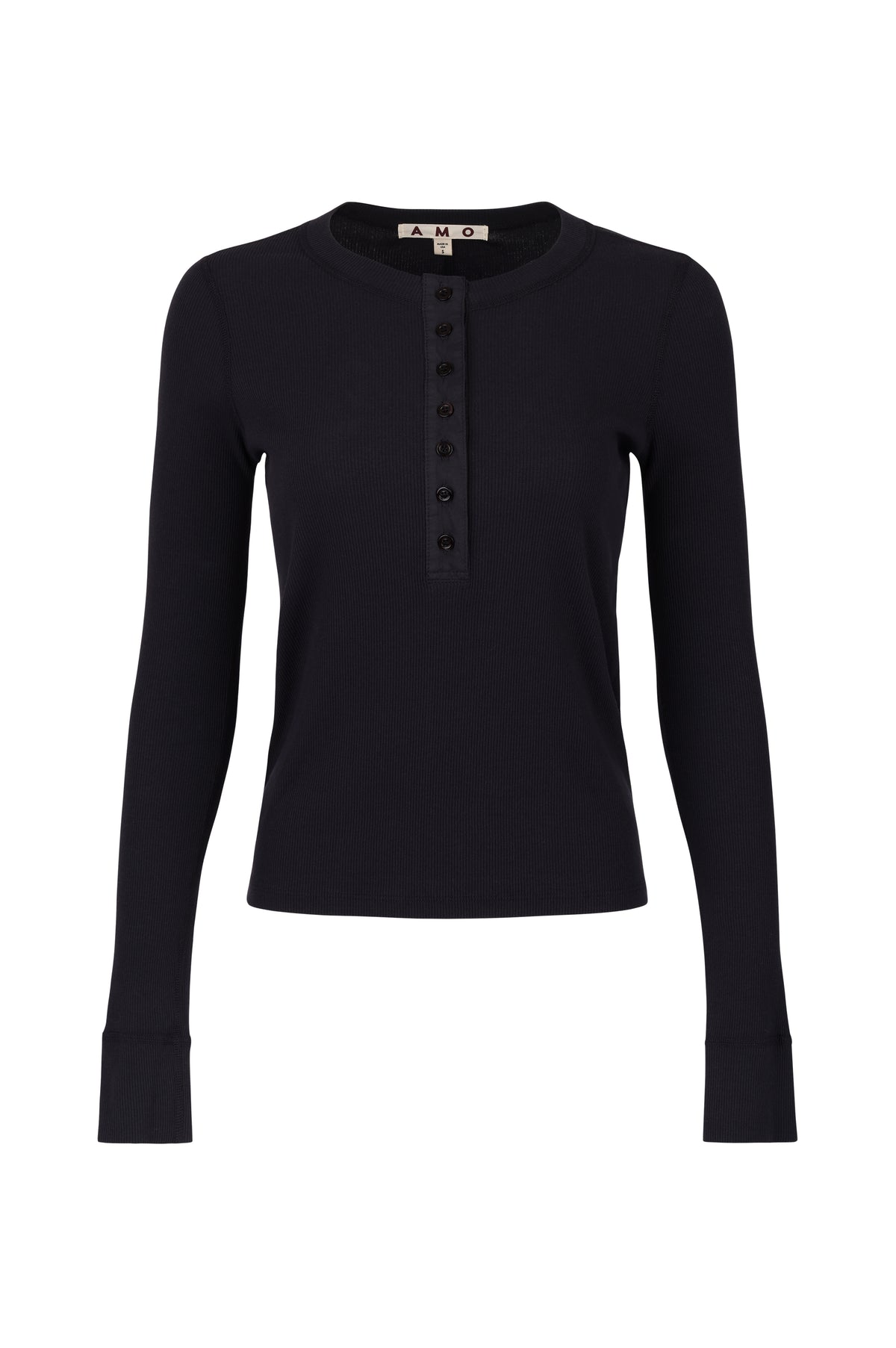 AMO Denim | Calla Henley in Vintage Black