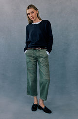 AMO Denim | Easy Army Slouch Crop in Surplus Mended