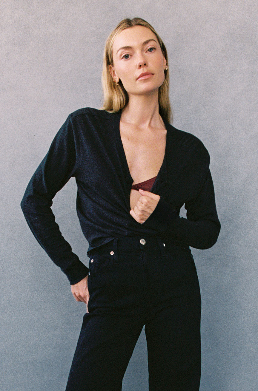 AMO Denim | Faye Henley in Vintage Black