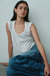 AMO Denim | Muse Tank in Saltstone