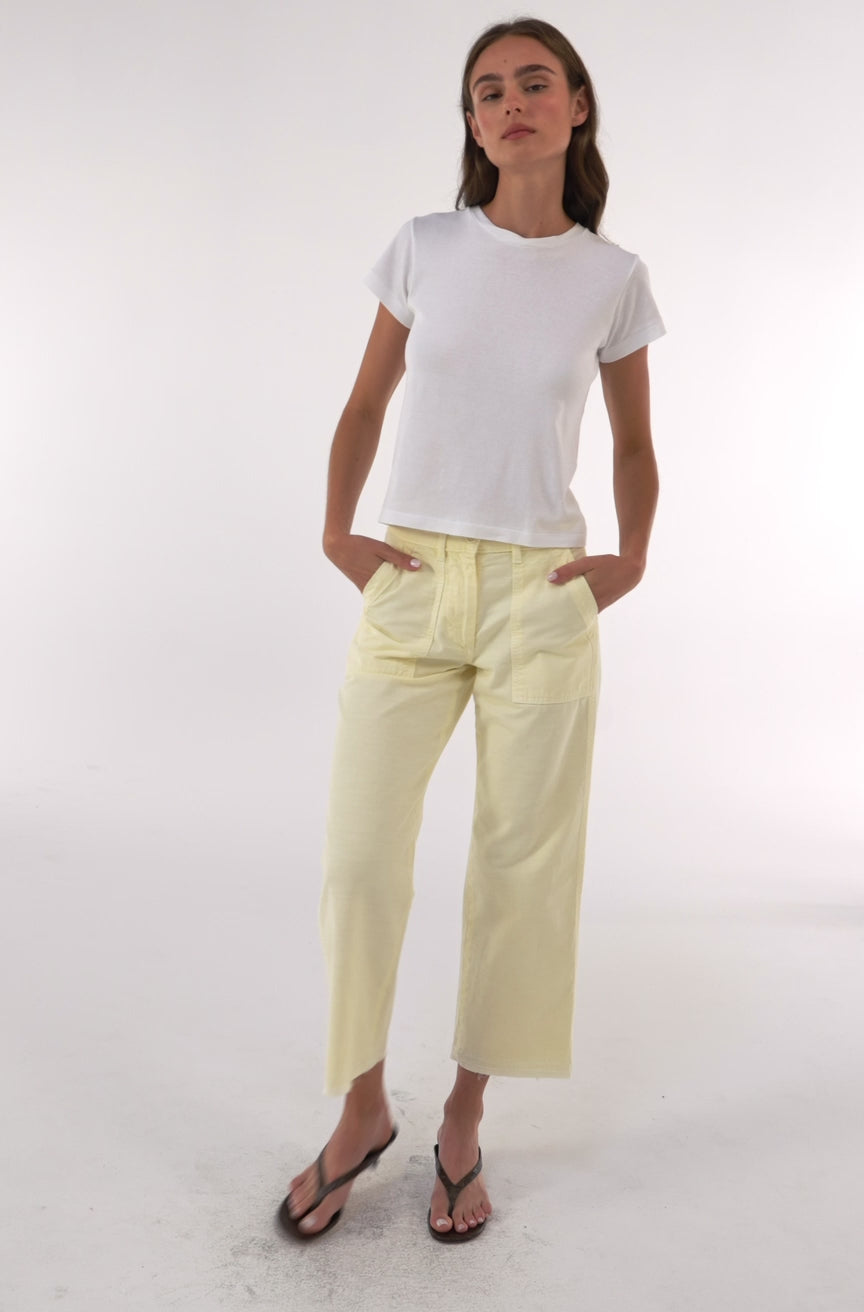 AMO Denim | Easy Army Slouch Crop in Blondie – A M O