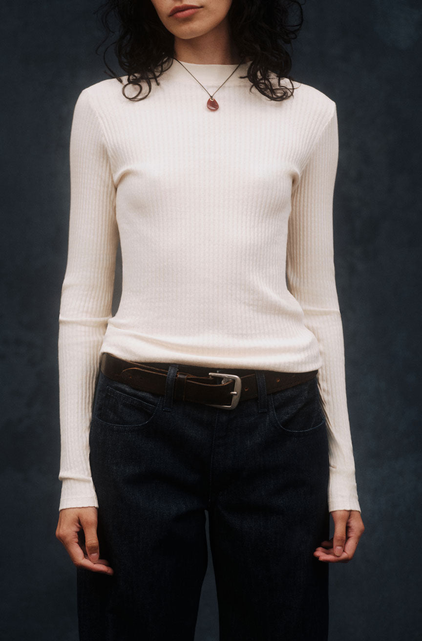 AMO Denim | Ruthie Long Sleeve in Bone