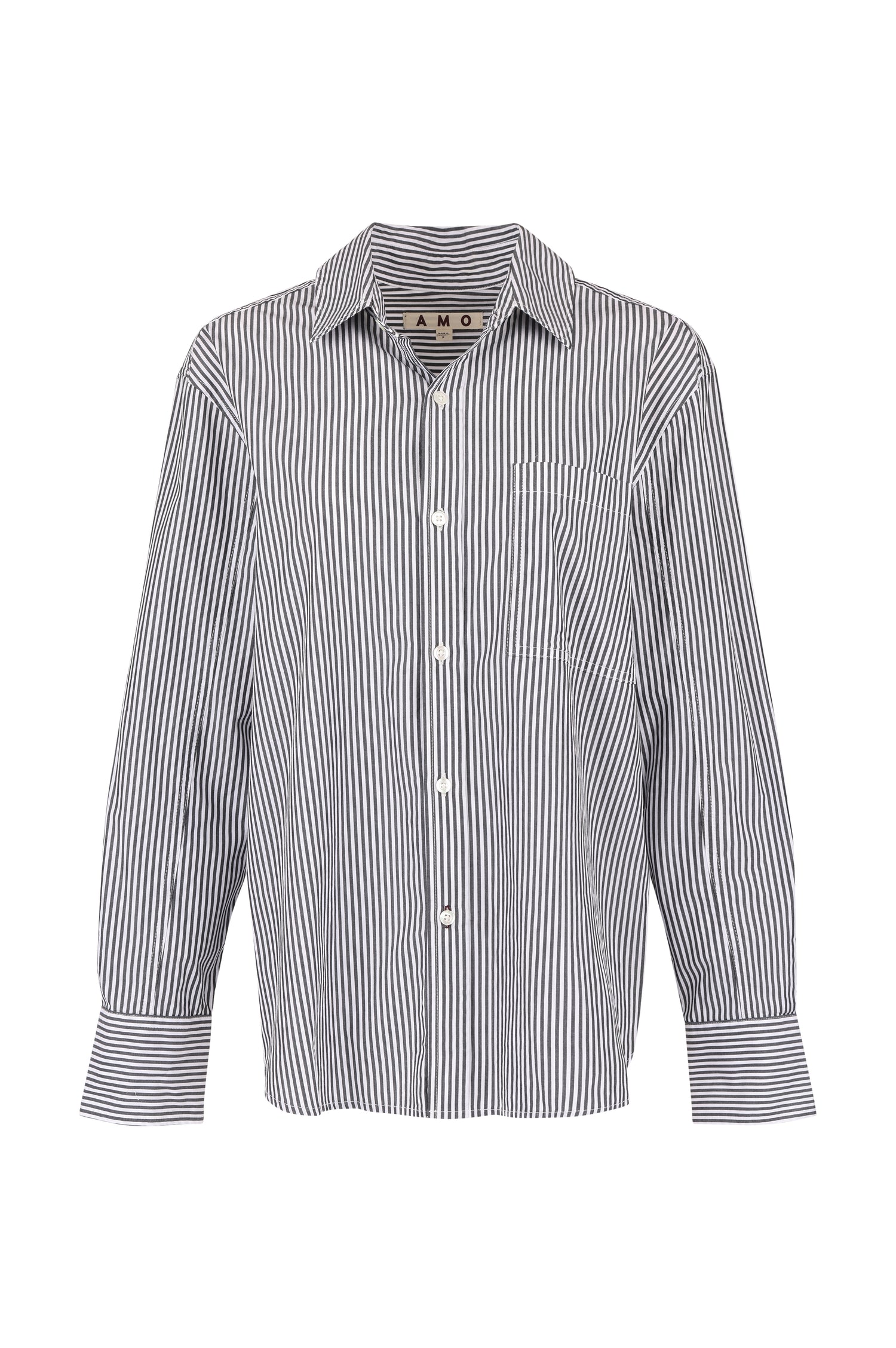 AMO Denim | Ruth Oversized Shirt in Black/Eggshell