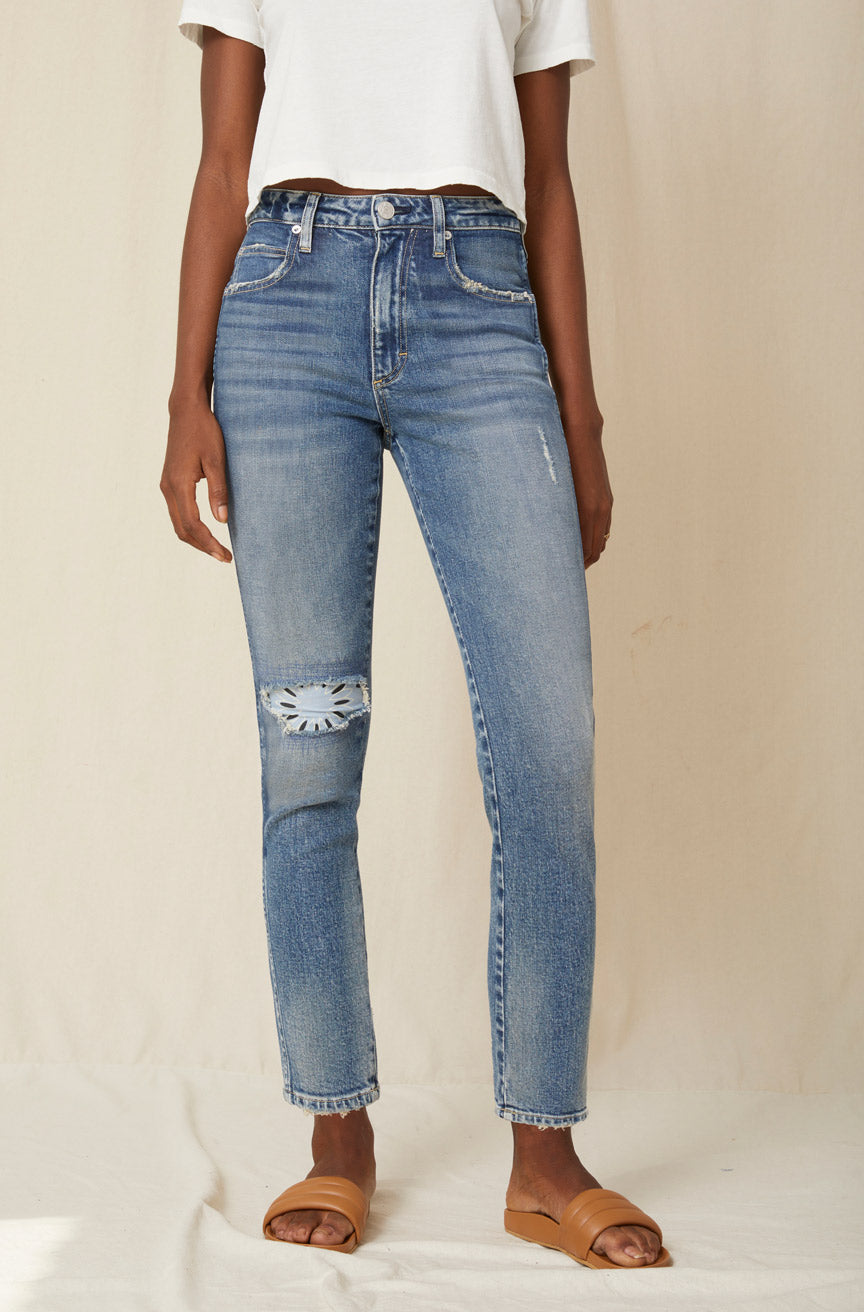 AMO Denim. Chelsea Crop in Deep Breath