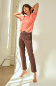 AMO Denim Chloe Crop Cord in Mahogany