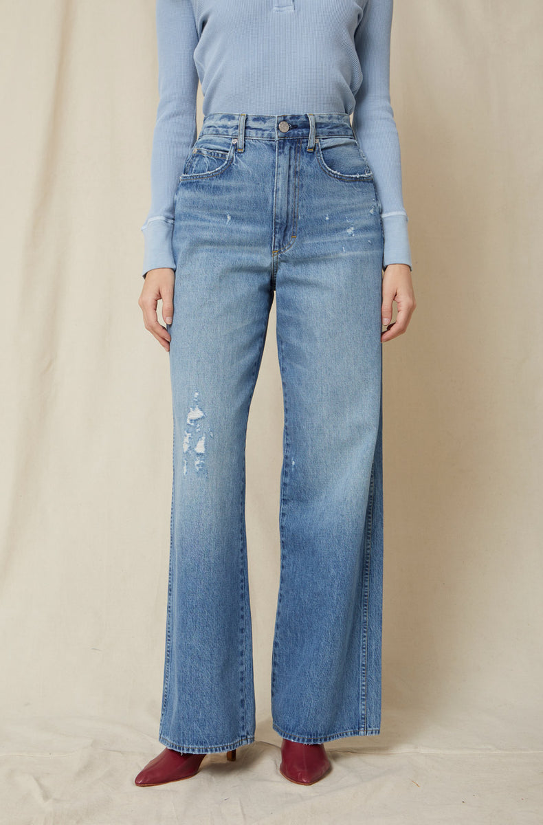 AMO Women's Liz Split Flare Jeans, Infatuation, Blue, 29 at