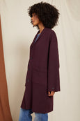 AMO Denim Ida Long Wool Coat in Winetasting