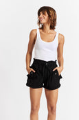 AMO Denim Parachute Short in Black