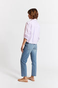 AMO Denim Ruth Crop Shirt in Blushing Stripe