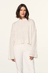AMO Denim Patchwork Sweater in Natural