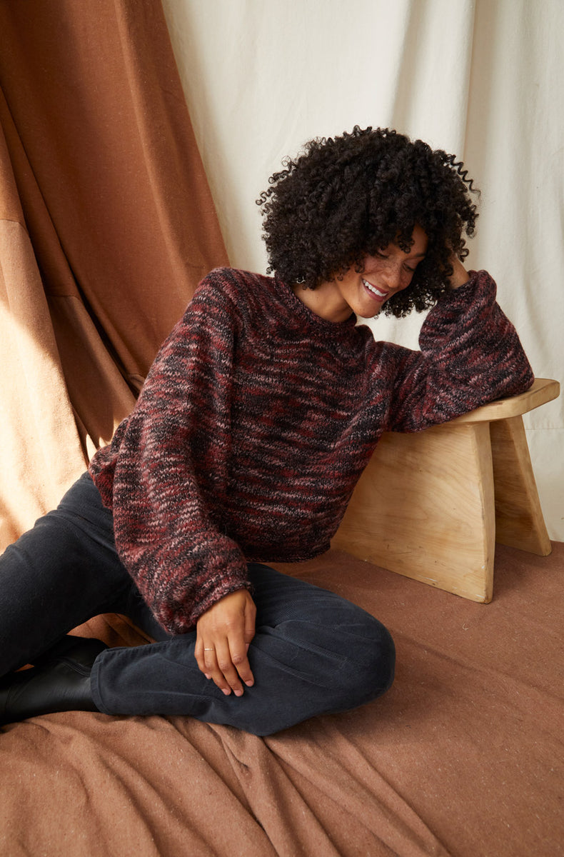 Raven rib knit shop long split jumper