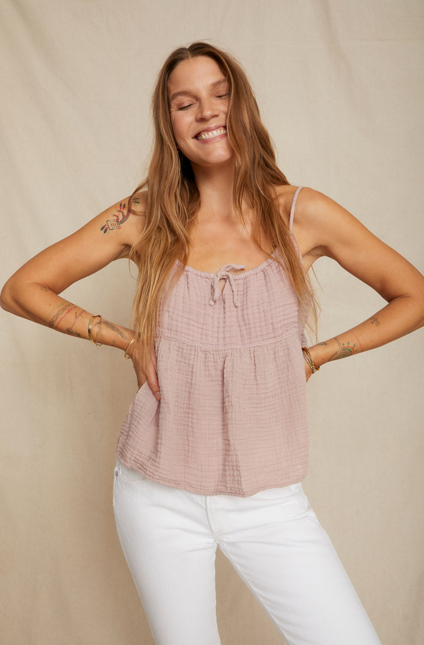 Shirred Cami <br> Rosa